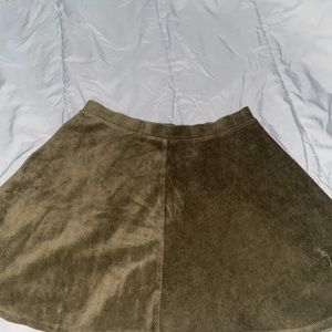 Green velvet skirt